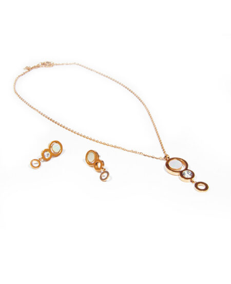 Oceľový set krúžky Rose gold S010-25