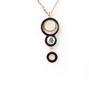 Oceľový set krúžky Rose gold S010-25