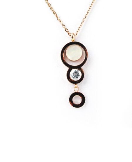 Oceľový set krúžky Rose gold S010-25