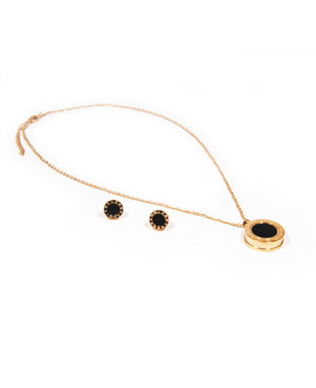 Oceľový set s kruhovým príveskom Rose gold S014-25 Oceľový set s kruhovým príveskom Rose gold S014-25