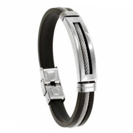 Štýlový pánsky náramok z chirurgickej ocele 20,5cm T011