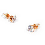Rosegold napichovacie náušnice so zirkónom 8 mm X021