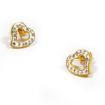 Napichovacie náušnice so zlatým srdiečkom Y005