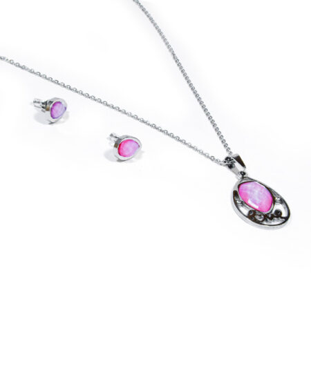 Oceľový set s dlhou retiazkou Love Y009-15