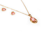 Oceľový set s dlhou retiazkou Love Rose gold Y009-25