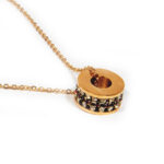 Dlhý oceľový náhrdelník zirkónmi rose gold Y010-25